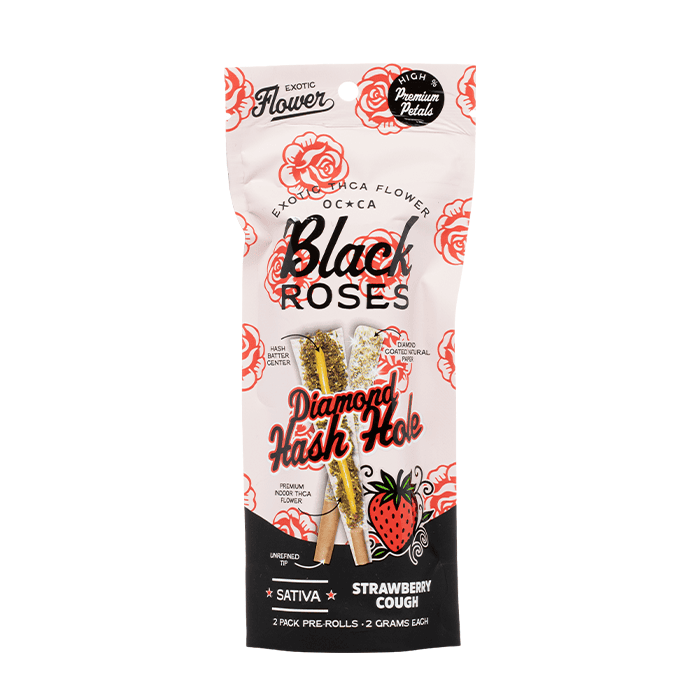 Black Roses Diamond Hash Hole – 2-Pack Pre-Rolls (2g Each)